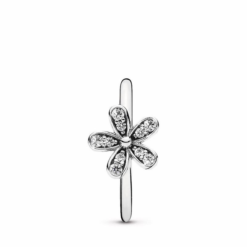 Pandora Dazzling Daisy Stackable Ring - Sterling Silver/Cubic Zirconia - Canada | YP2644KT